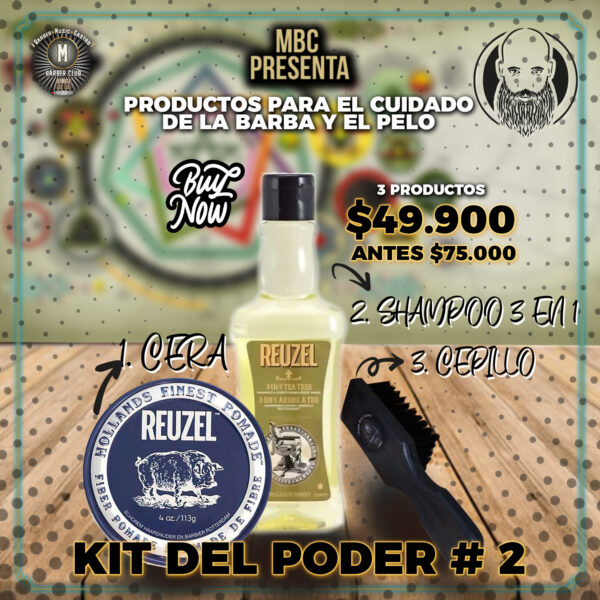 Kit del poder 2 para el cuidado de la barba y el pelo Reuzel